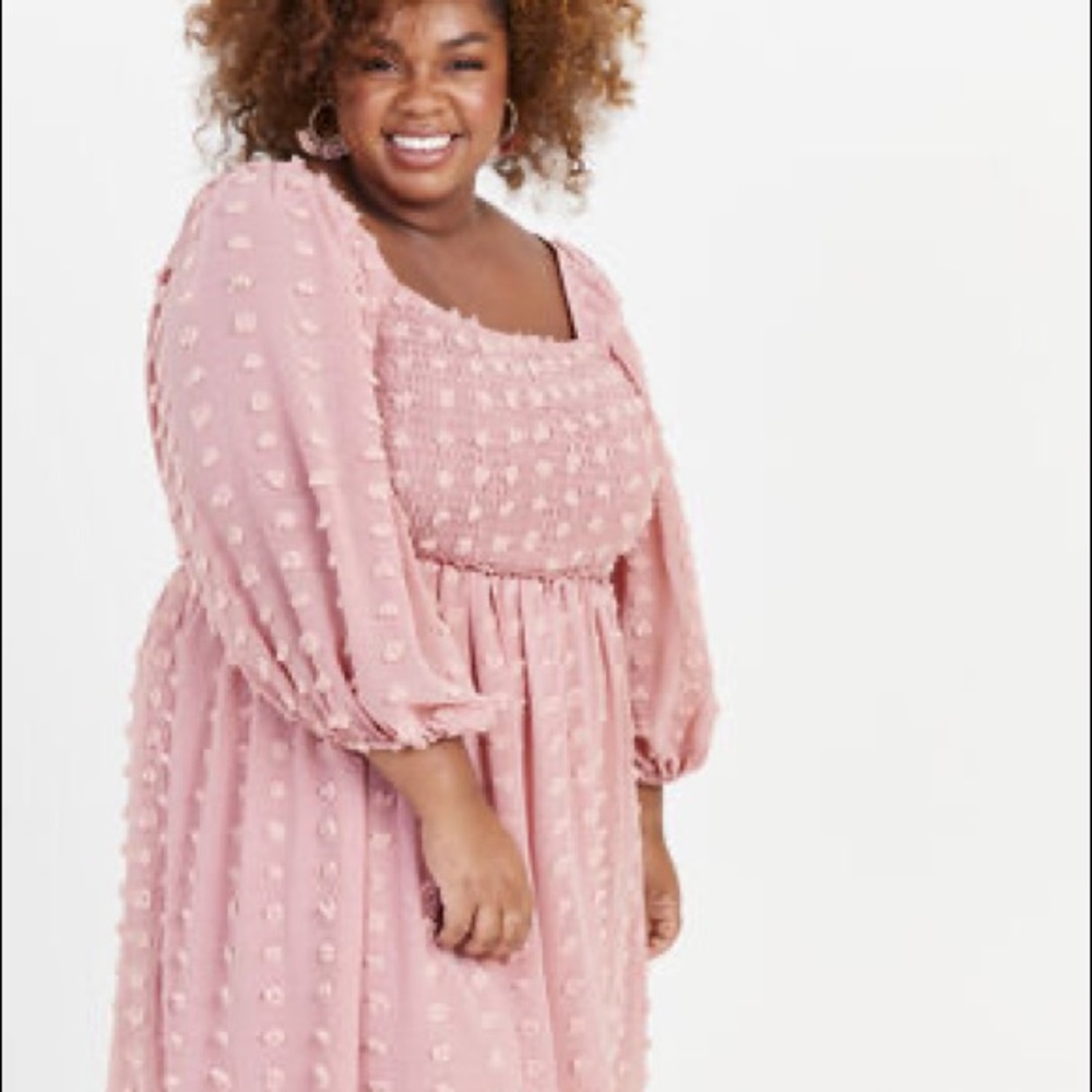 2X Pink short sleeve dress